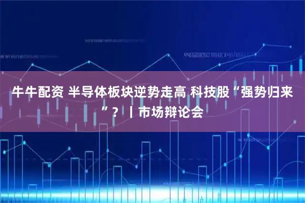 牛牛配资 半导体板块逆势走高 科技股“强势归来”？丨市场辩论会
