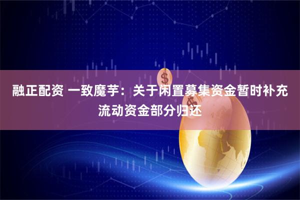 融正配资 一致魔芋：关于闲置募集资金暂时补充流动资金部分归还